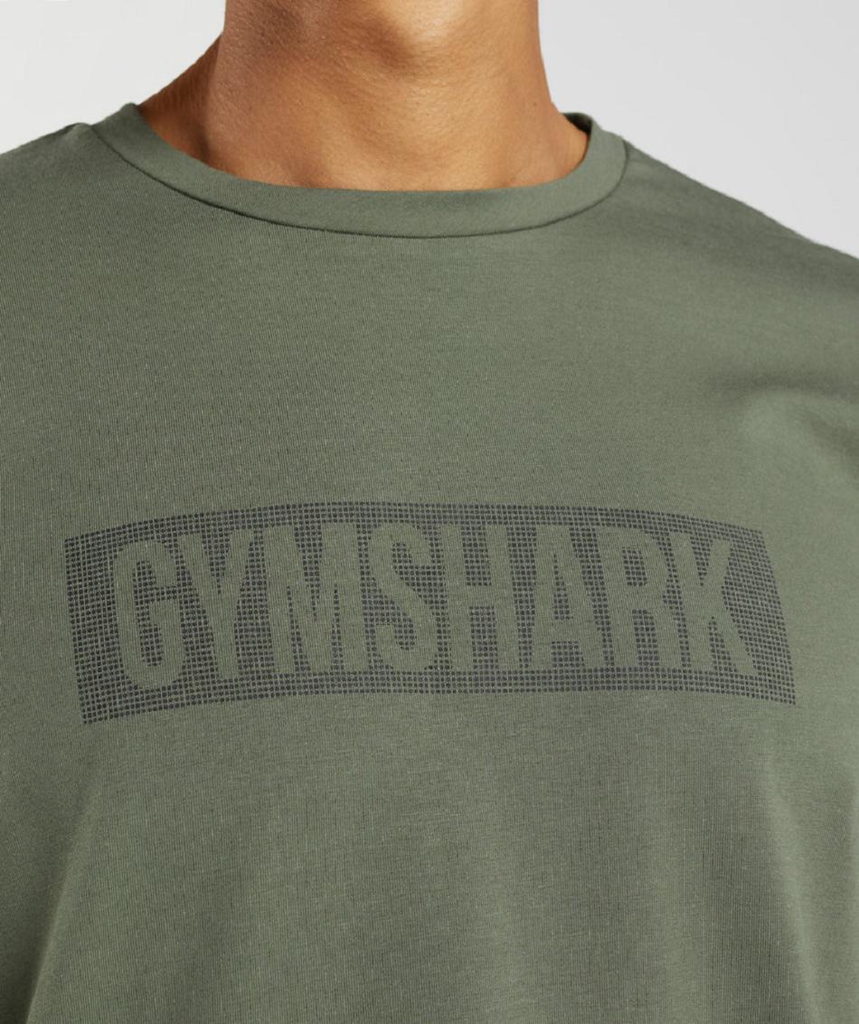 Long Sleeve Gymshark Block Hombre Verde Oliva | CO 3474AHK